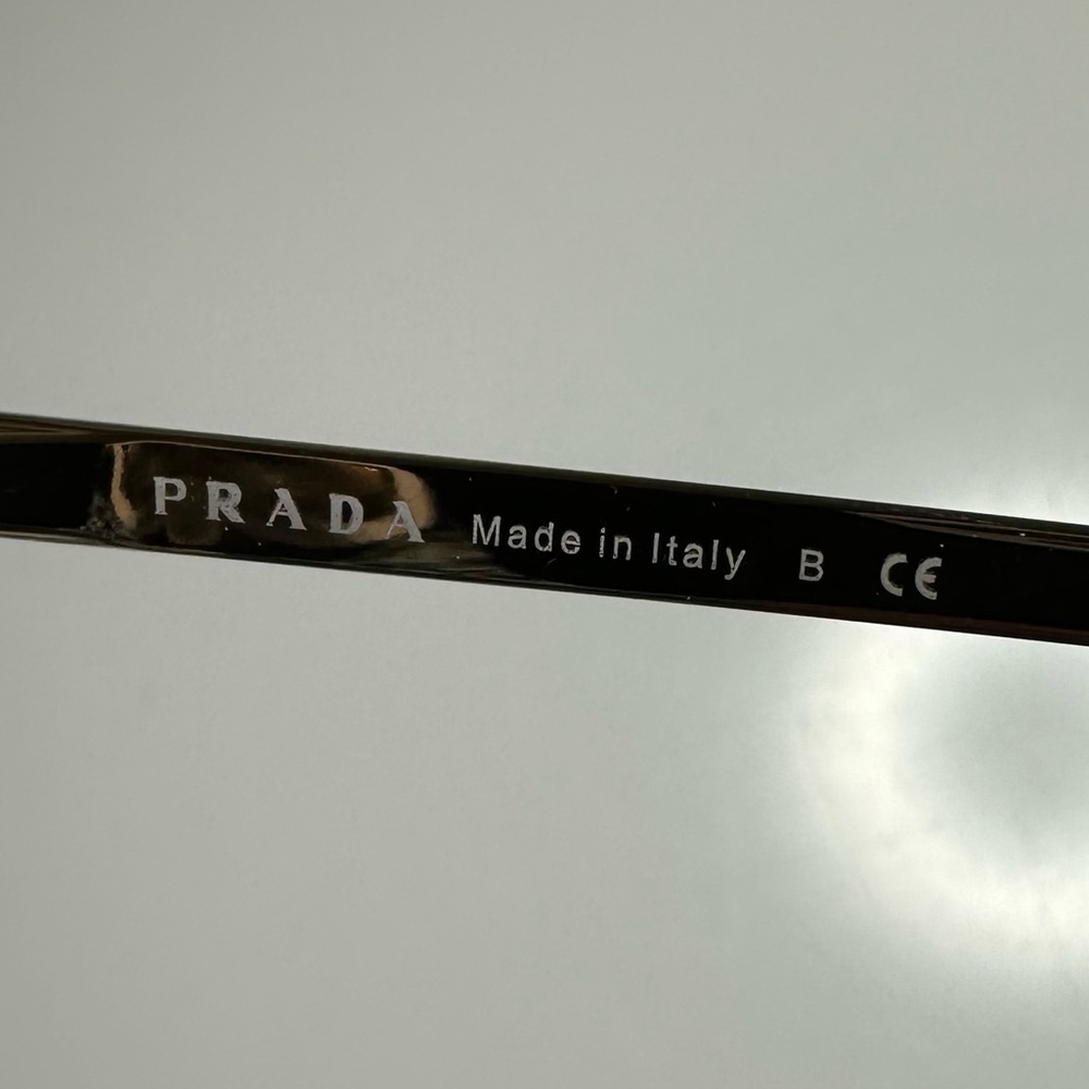 Prada Cinema Iconic Cat Eye Sunglasses 09Q Opal Pink Gold Aviator Gradient - Picture 8 of 14